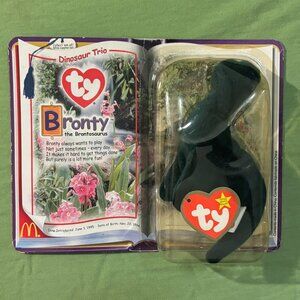 TY Teenie Beanie Babies 2000 McDonalds Dinosaur Trio Bronty The Brontosaurus #4